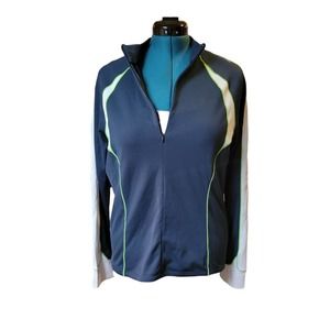 Cannondale Shirt Mens X-Large Blue‎ Long Sleeve Cycling Jersey Bicycle 3/4 Zip